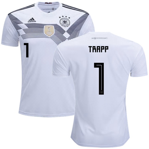 Germany #1 Trapp White Home Soccer Country Jersey